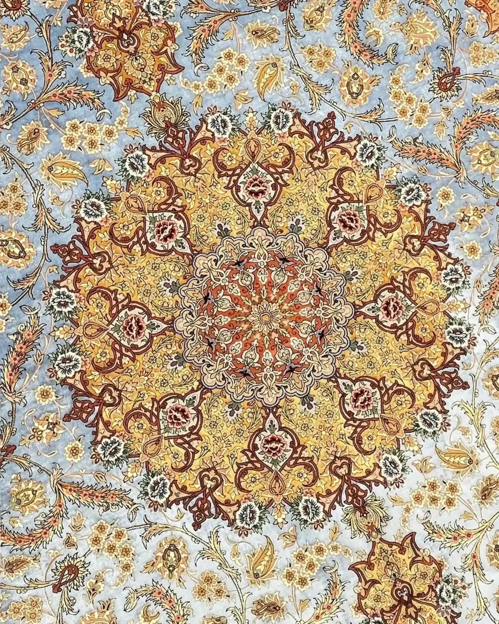 "High-Quality Persian Rug with Silk Pile, 11.5 x 8.2 feet, Handwoven by Akhtarian"